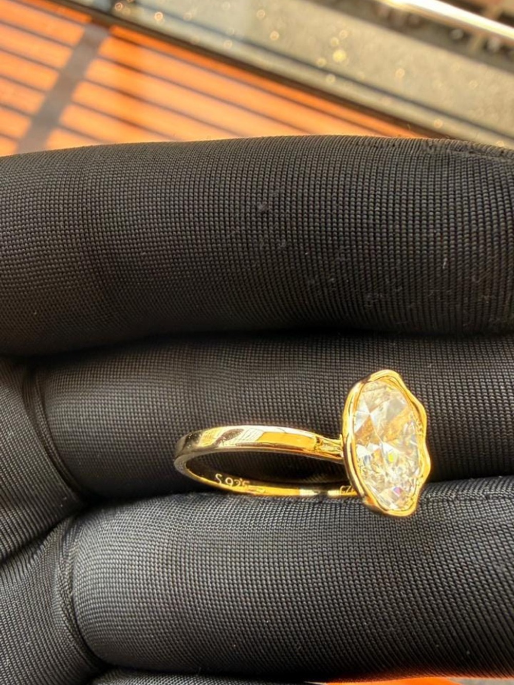 Gold plated ring CZ 2.0 ct
